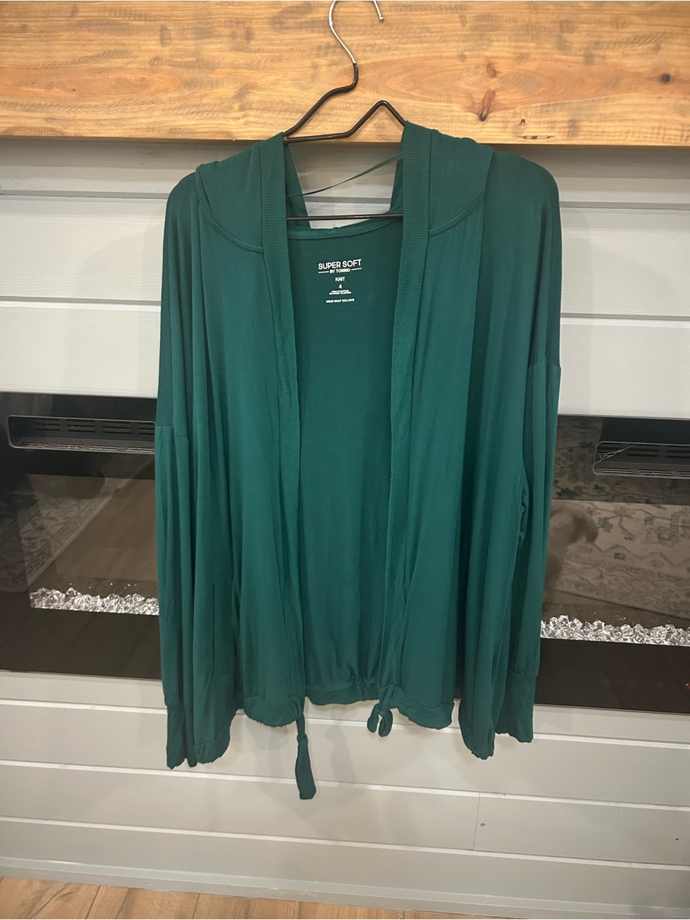 Torrid Super Soft Open Front Hooded Cardigan - Emerald Green